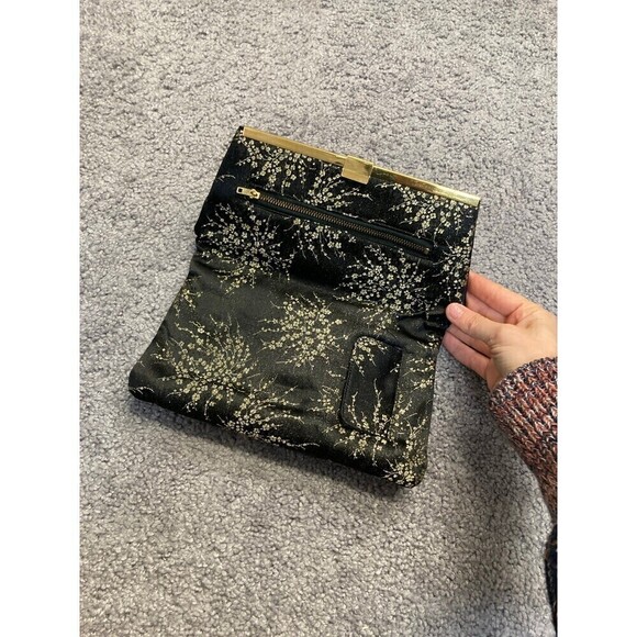 Vintage black and gold fold over clutch - Picture 2 of 2